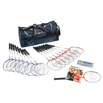 Badminton Set Plus für Schulen und Vereine - 16 Badmintonschläger 2 Rollen Bälle und 1 Tasche mit Tragegurt - Sport-Knight - Volleyball